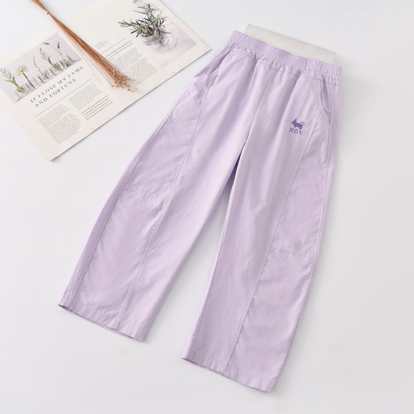 Woven Cotton Machete Medium Big Washed Children's Pants