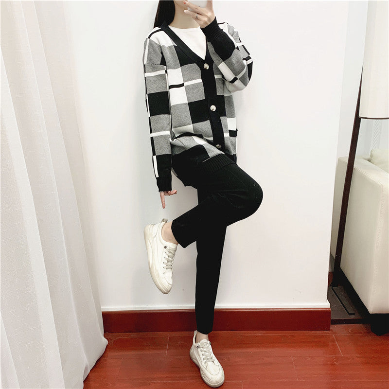 Women's Elegant Outfit Fashionable Knitted European Goods Three-piece Suits
