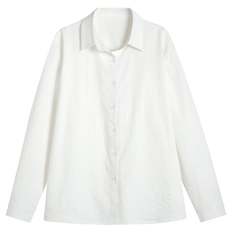 Women's Loose Long-sleeved Shirt Solid Color Spring Blouse