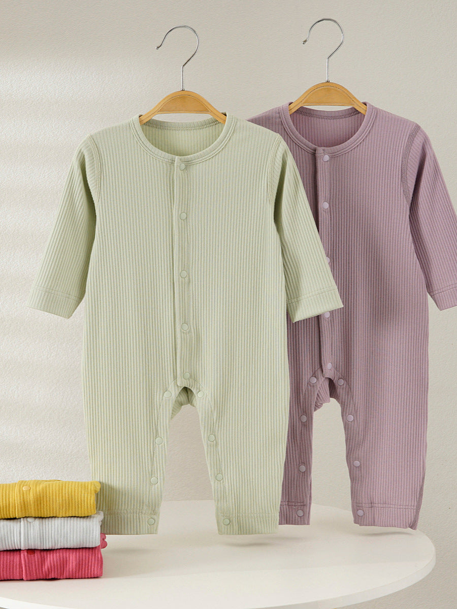Sleeve Pair Of Buckles Jumpsuit Clothes For Babies Male Female Jumpsuit, Climbing Suit