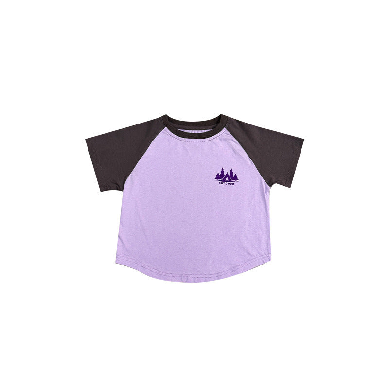 Children's Mountain Outdoor Style Raglan Sleeves Shirt Children's T-shirt