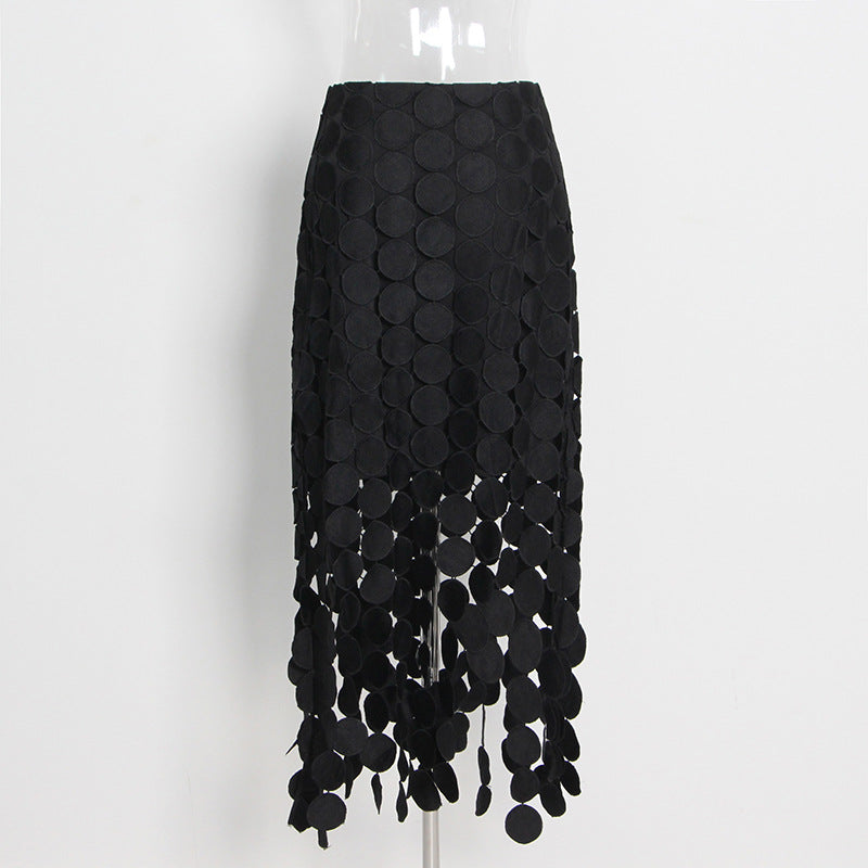 Women's Fashion Personality Style Summer Long Straight Embroidery Skirts