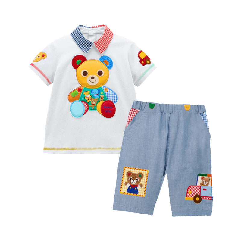 Short Sleeve Boy Cartoon Cute Colorful Children's T-shirt