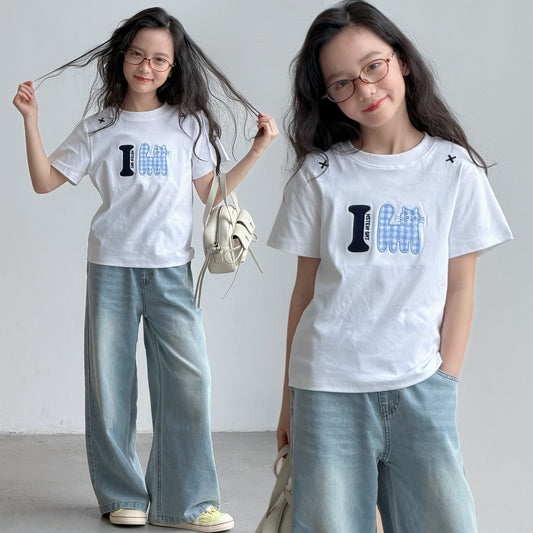Children's Summer Clothing Older Korean Style Fashionable Top Children's T-shirt
