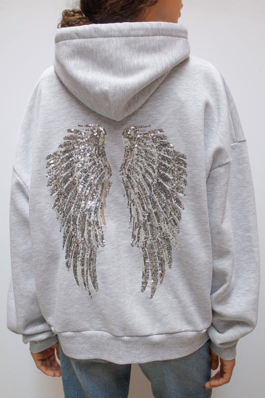 Women's Wings With Paillette Pure Color Fashion Casual Suit
