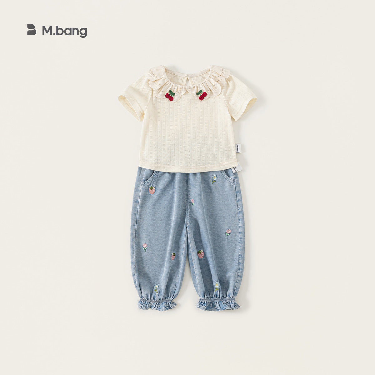 Children's Clothing Summer Lace Collar Short Sleeve Pure Color Children's T-shirt