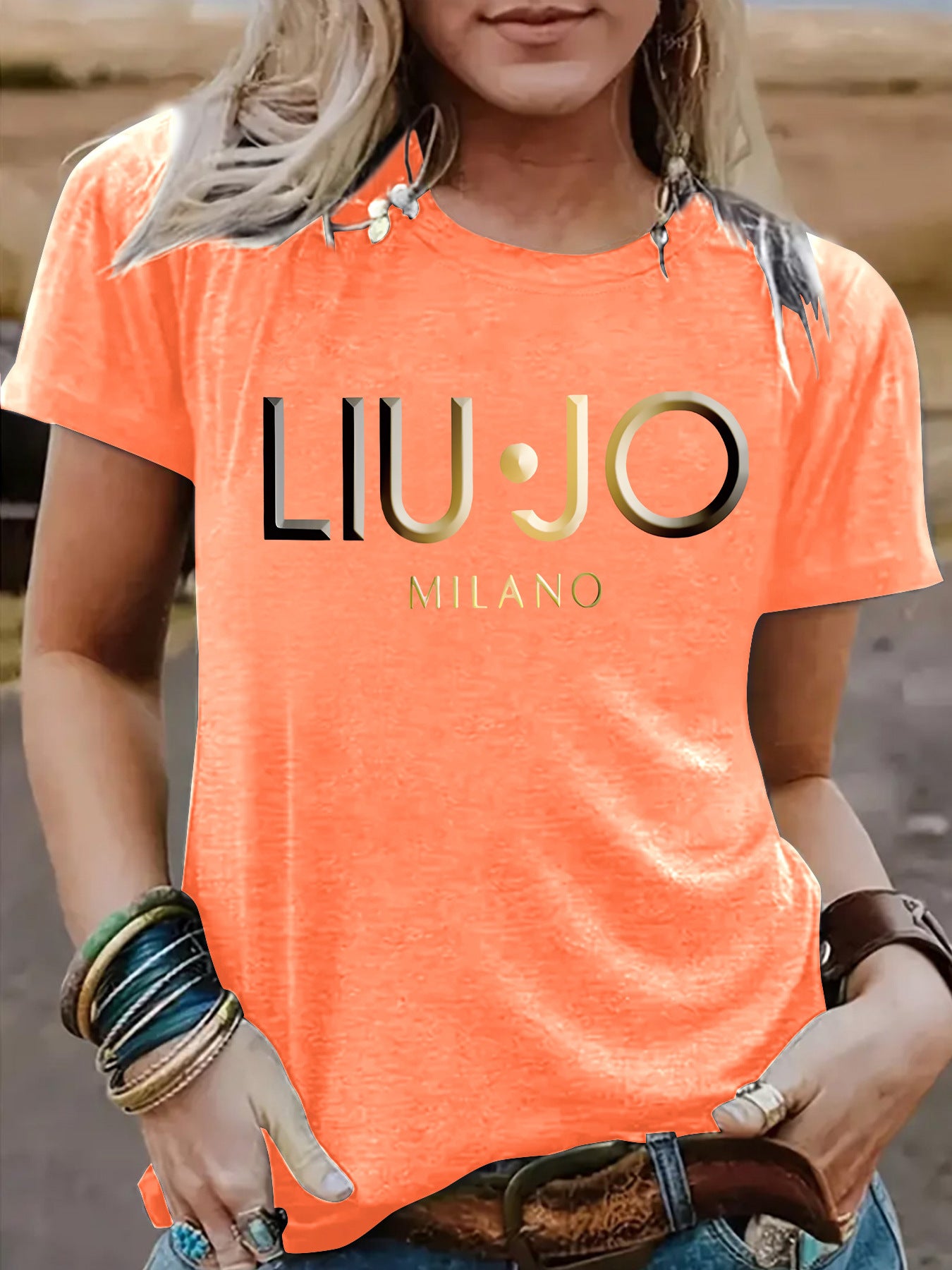 Women's Short-sleeved Slogan Fashion Loose Casual Round Women's T-shirt