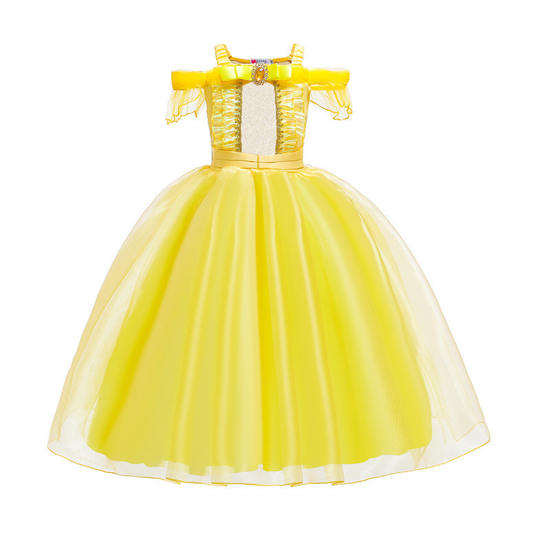 Children's Halloween Princess Bell Clothing Shirt Yellow Children's Dress