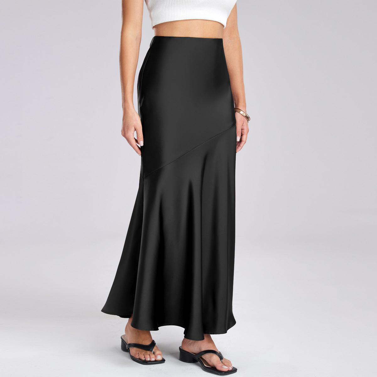 Women's Elastic Patchwork Long Dress Slim Slimming Skirts