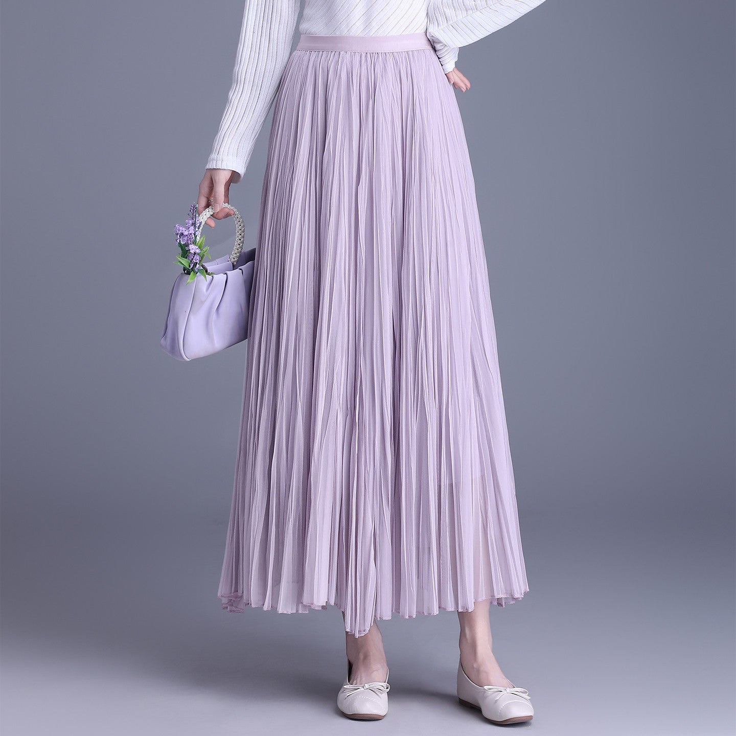 Draping Slim Fit A- Line Dress Long Skirts