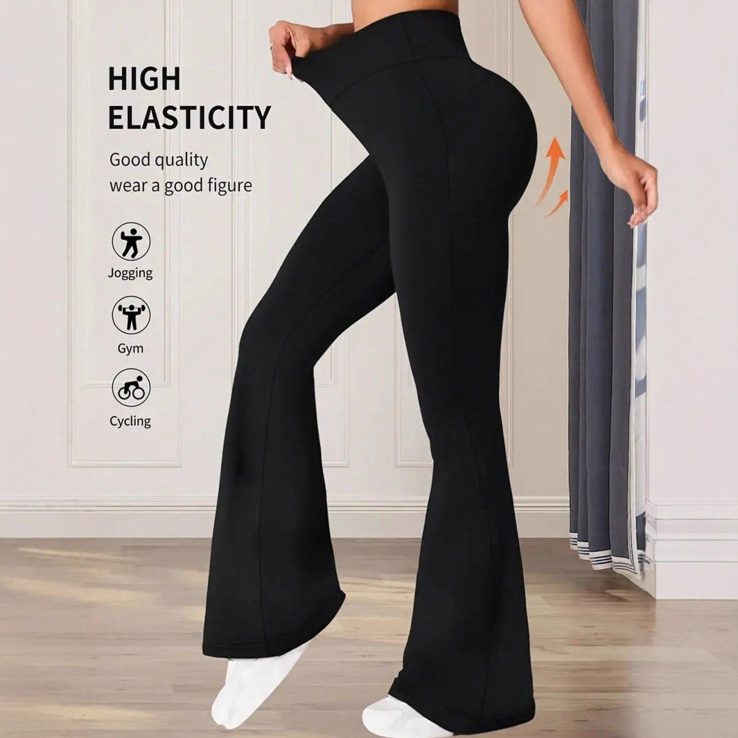 Women's Slightly Flared High Waist Loose Trousers Pants