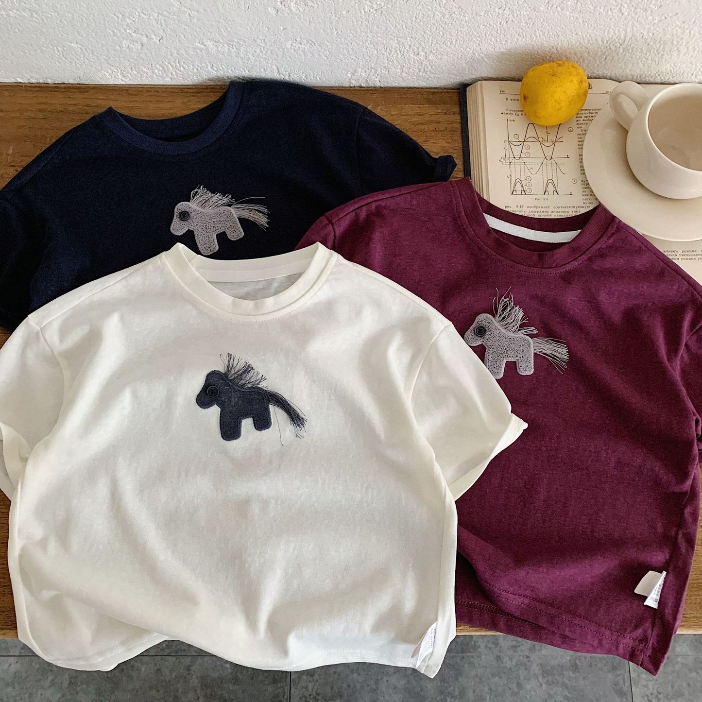 Children's Summer Korean Three-dimensional Pony Fashionable Clothing Class Children's T-shirt