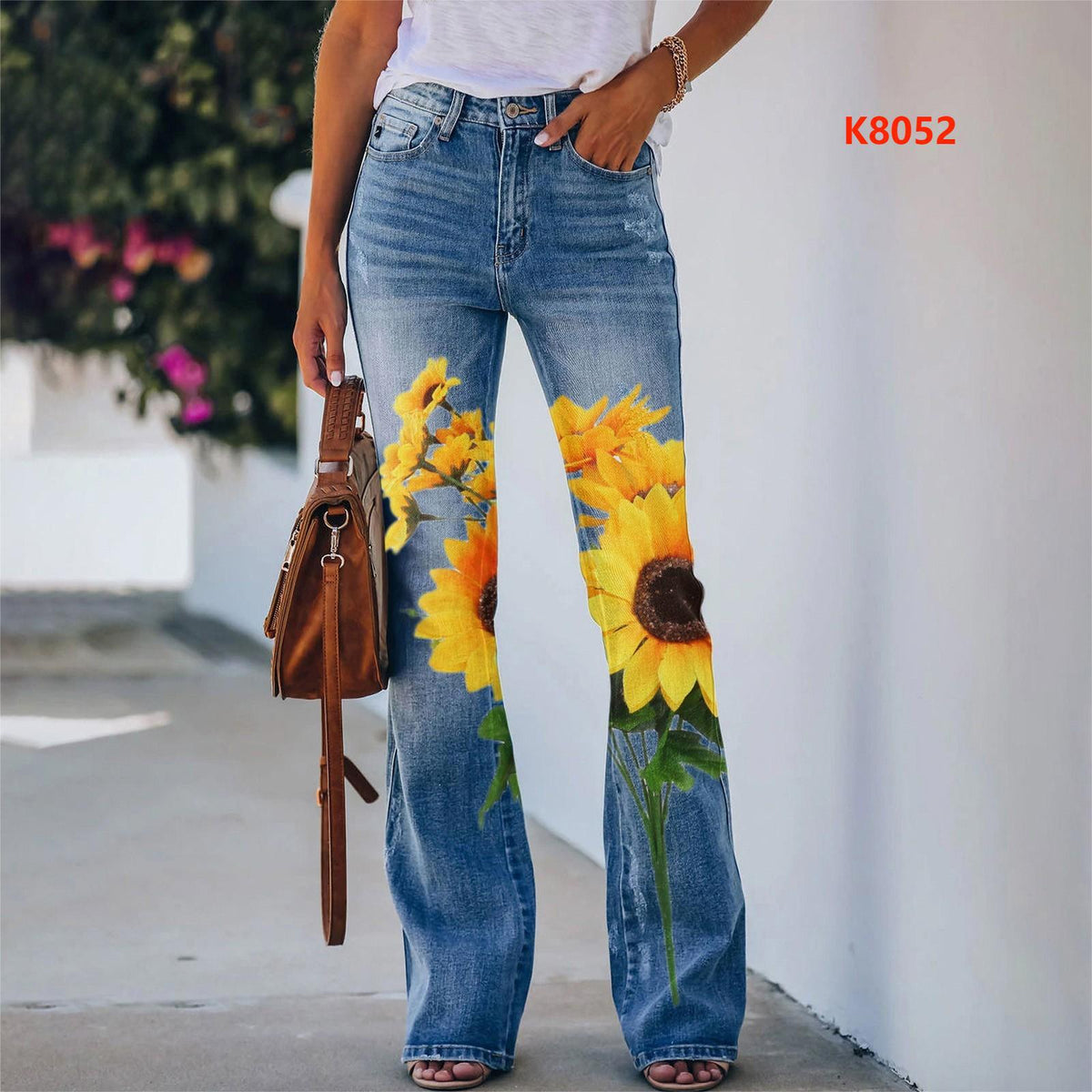 Women's Large Thin Casual Artistic Printing Imitation Pants