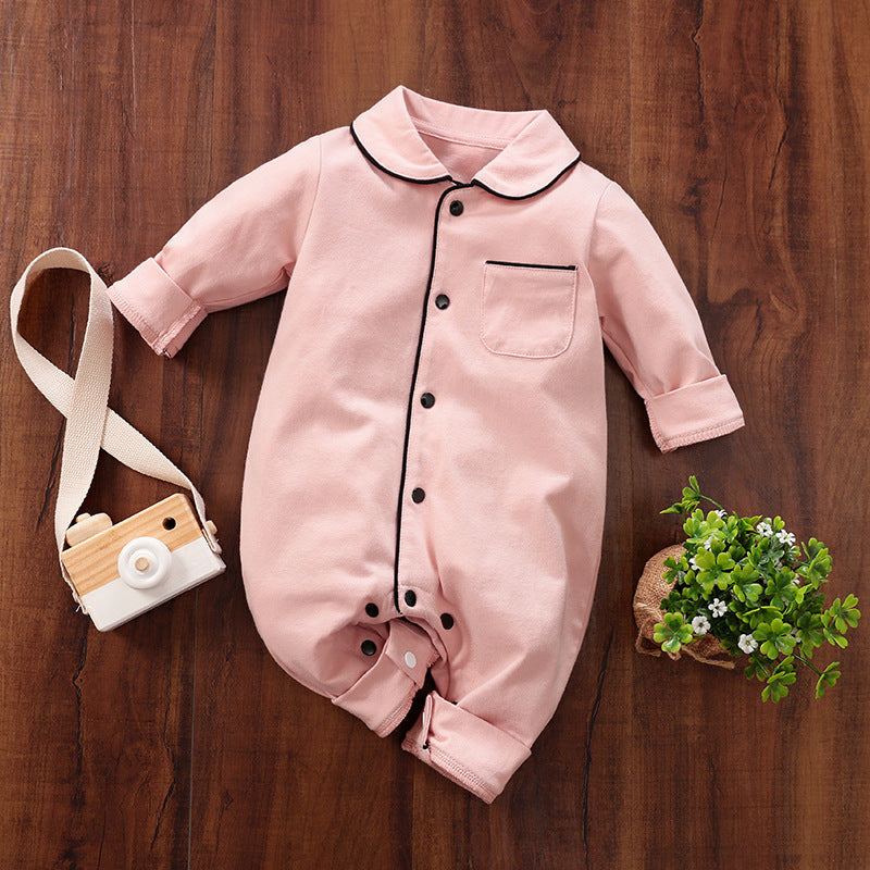 Women's & Men's Infant Pajamas Cotton Class Home One-piece Romper Long-sleeved Clothes For Jumpsuit, Climbing Suit