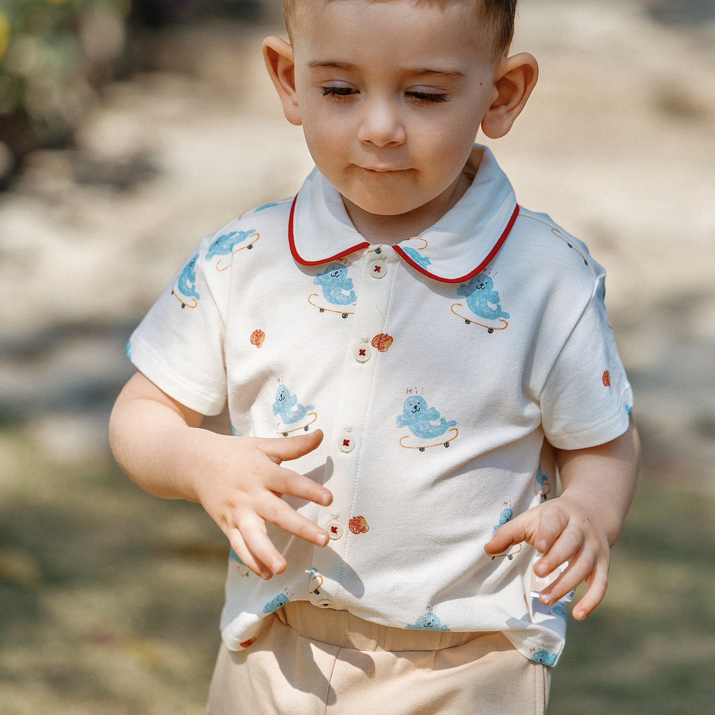 Children's Soft Full Printed Cardigan Boys Short Sleeve Summer Children's T-shirt