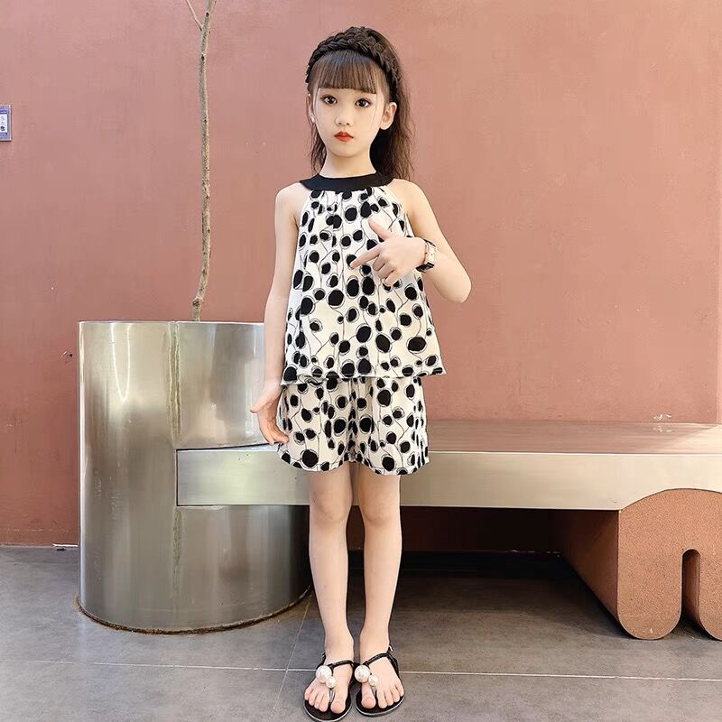 Children's Summer Fashionable Sleeveless Thin Type Chiffon Big Children's Suit