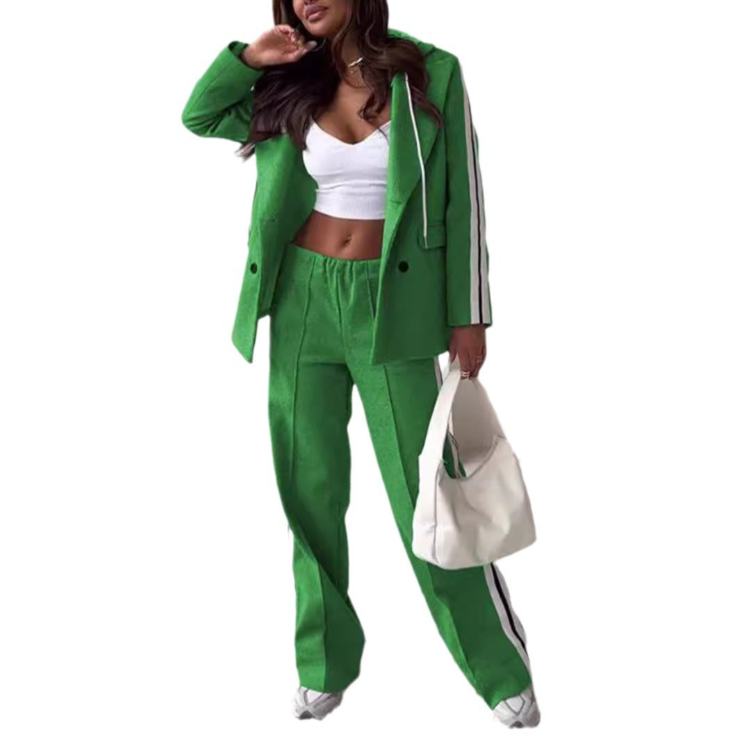 Women's Ribbon Hooded Wide Leg Two-piece For Fashion Casual Suit
