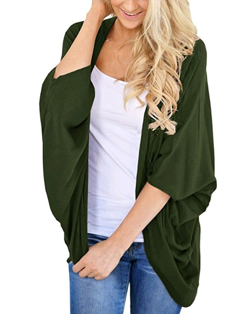 Women's Beach Summer Loose Batwing Sleeve Solid Clothing