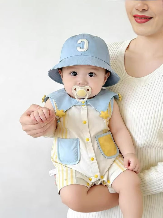 Children's Jumpsuit With Bib Sleeveless Cartoon Romper Jumpsuit, Climbing Suit