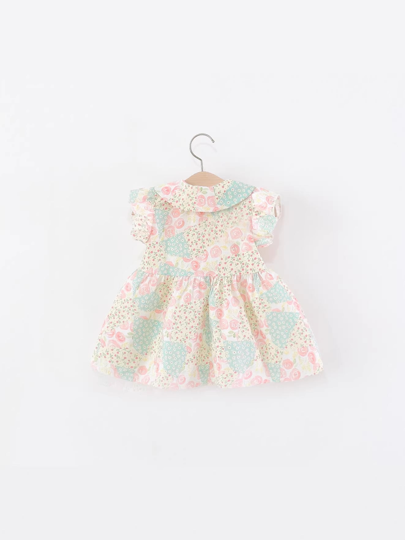 Children's Green Contrast Color Small Fresh Princess Children's Dress