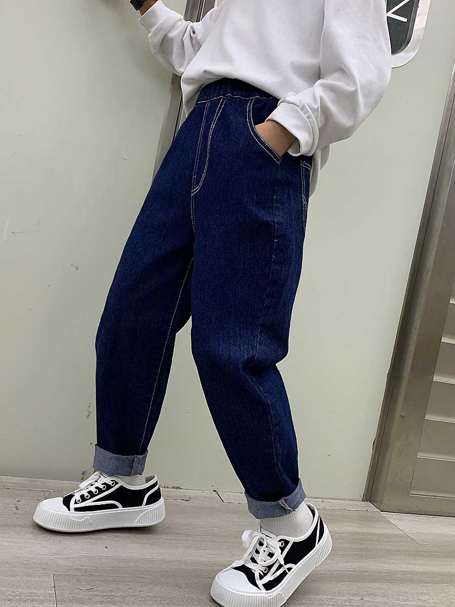 Children's Jeans Trendy Daddy Blue Clothing Crawler Outer Wear Trousers Loose Children's Pants