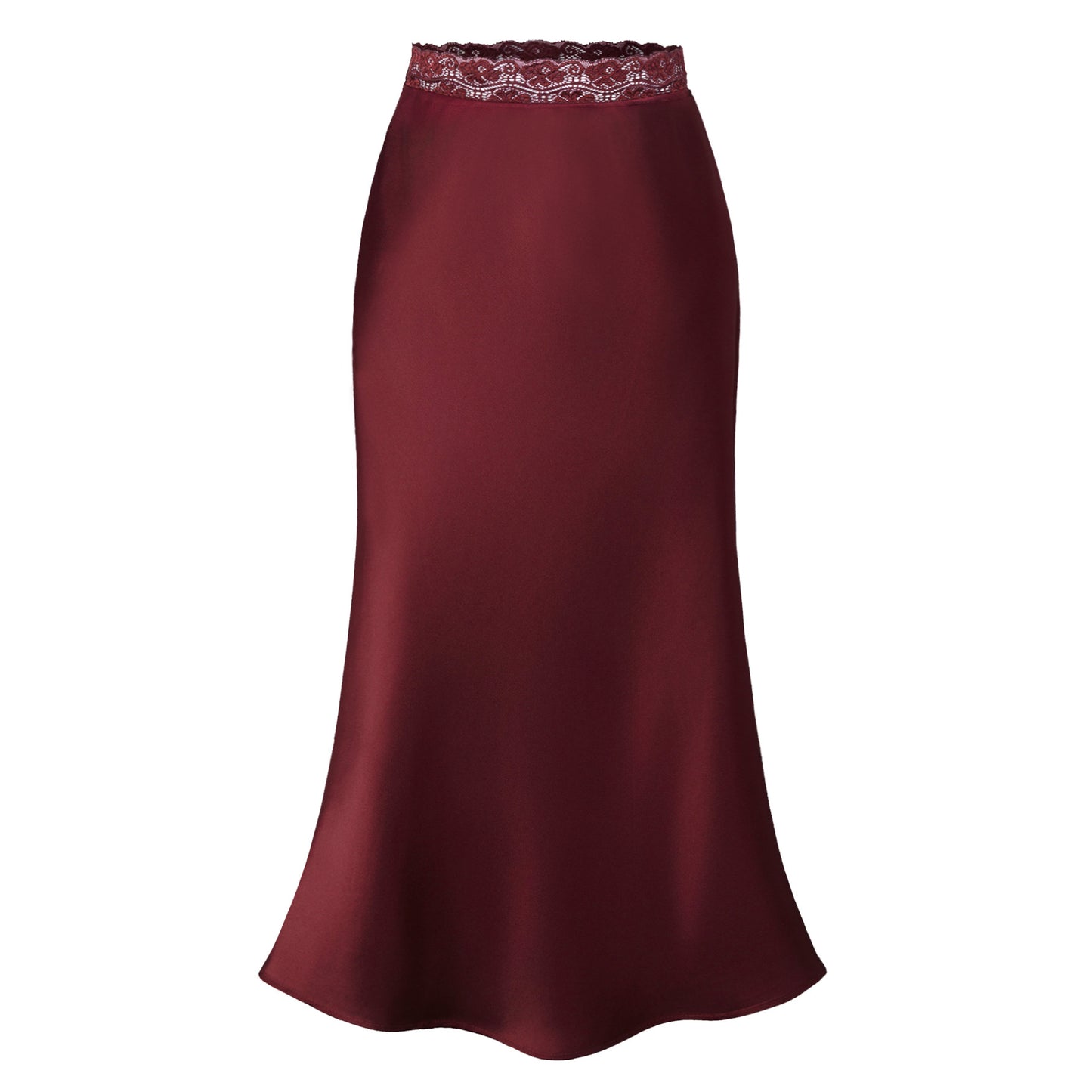 Women's Lace Waist Satin Fashionable Sexy Elastic Skirts