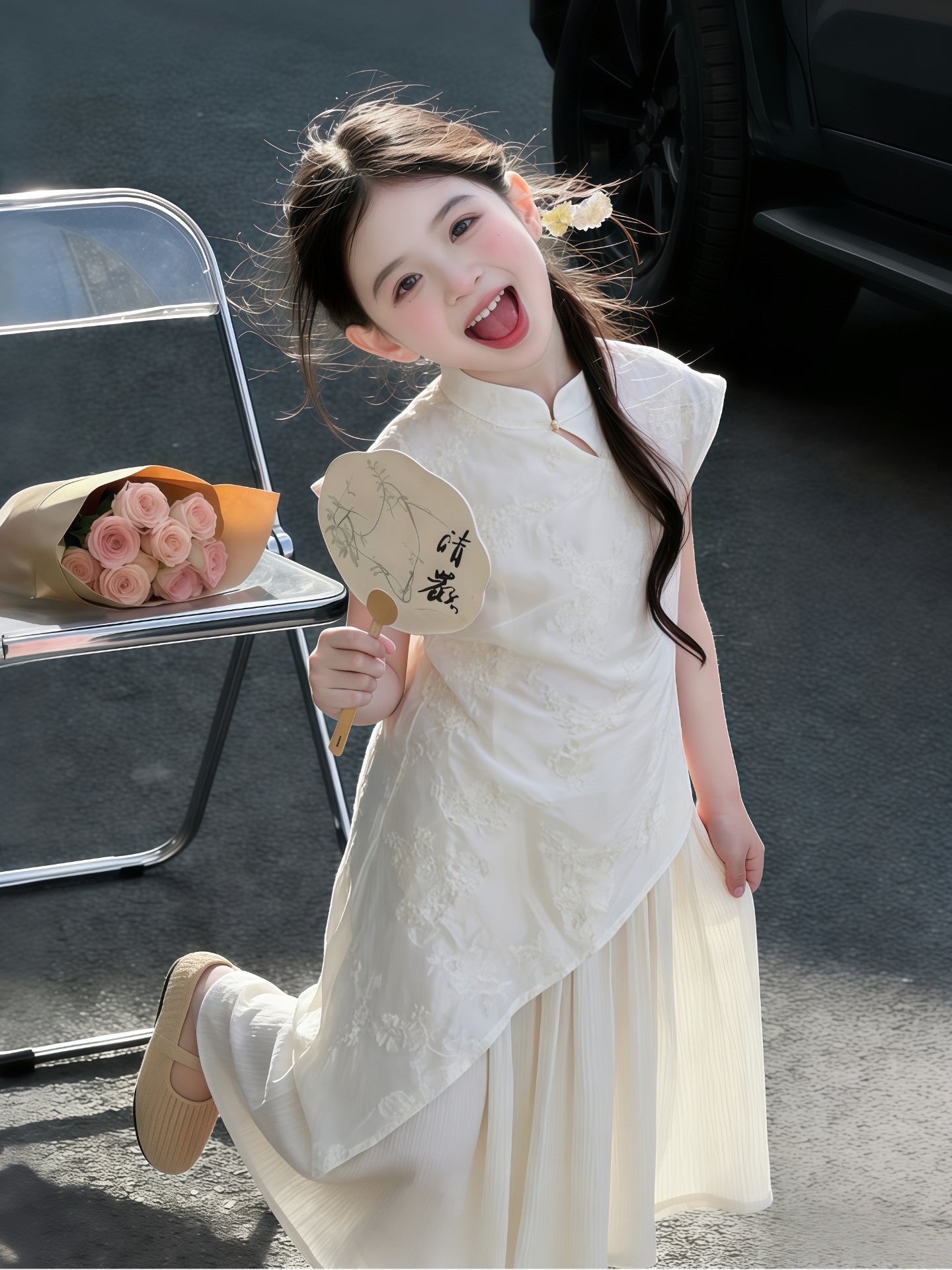 Chinese Style Summer Big Super Beautiful National Children's Dress