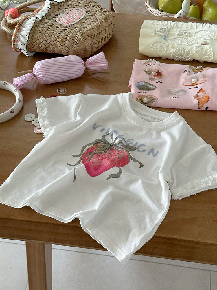 Children's Summer Cartoon Ice Feeling Fashion Pattern Children's T-shirt