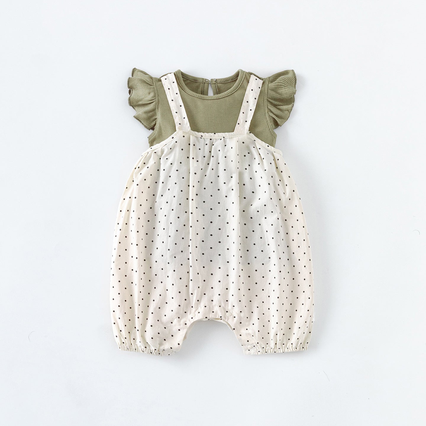 Children's Summer Jumpsuit For Fashionable Polka Dot Cute Infant Class Suspender Children's Suit