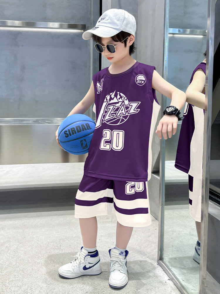 Children's Summer Middle Big Sportswear Jersey Basketball Wear Sleeveless Vest Children's Suit