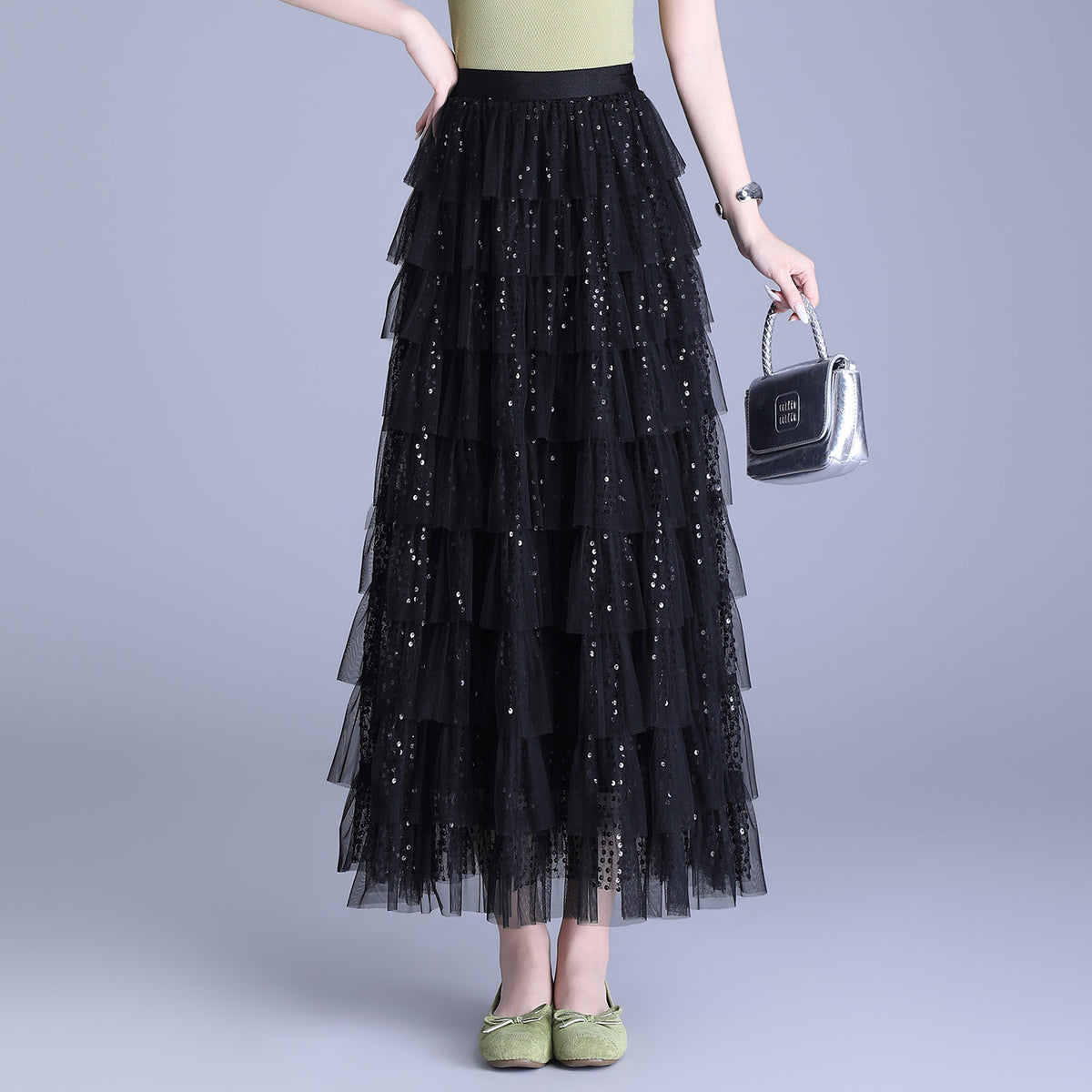 Women's Spring High Waist Puffy A- Line Skirt