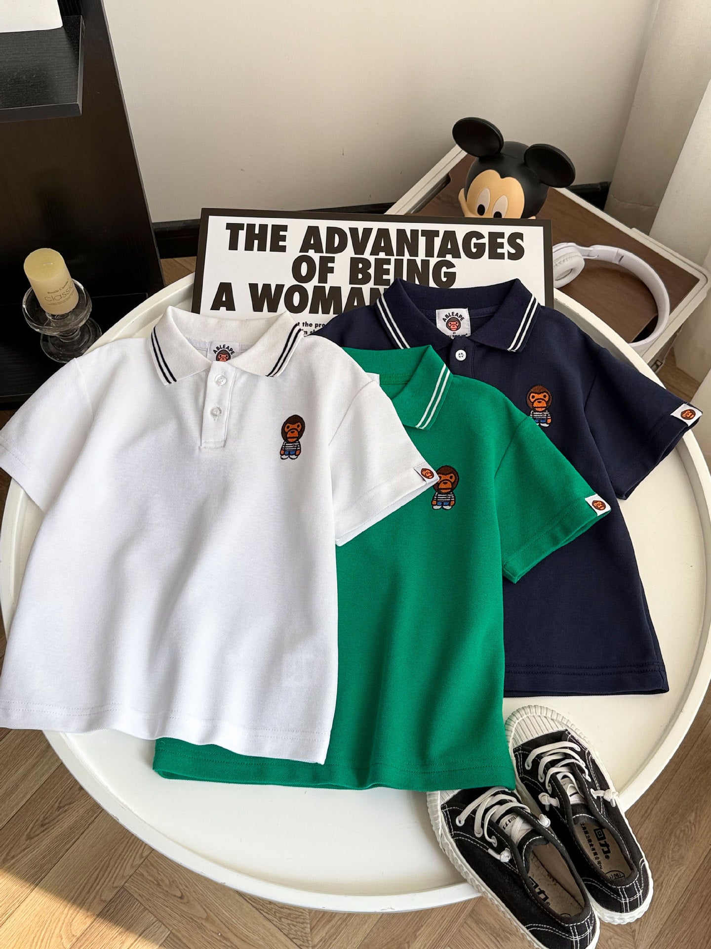 Children's Short-sleeved Korean Embroidered Shirt Fashion Cartoon Western Children's T-shirt