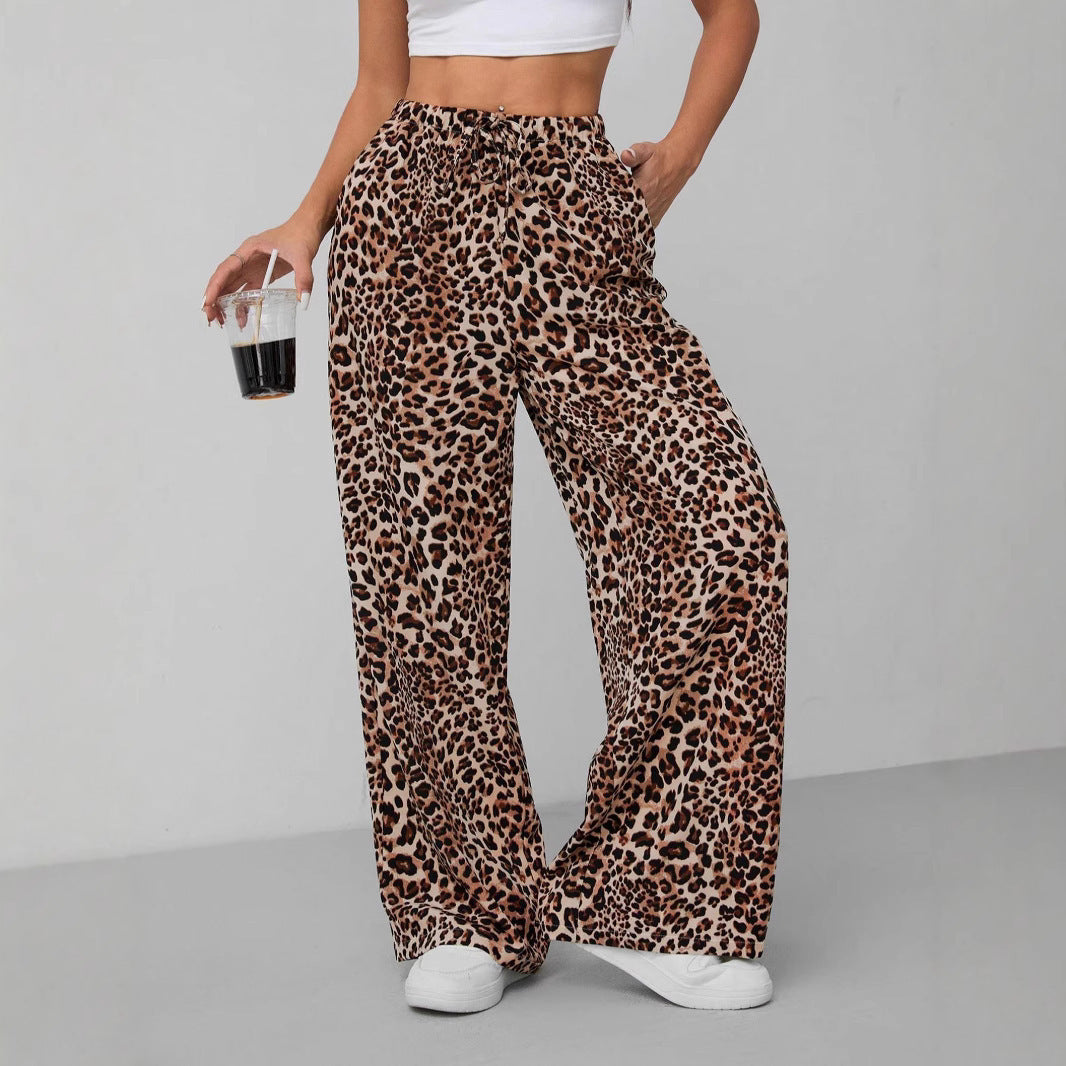 Casual Women's Leopard Print Fashion Trousers Casual Pants