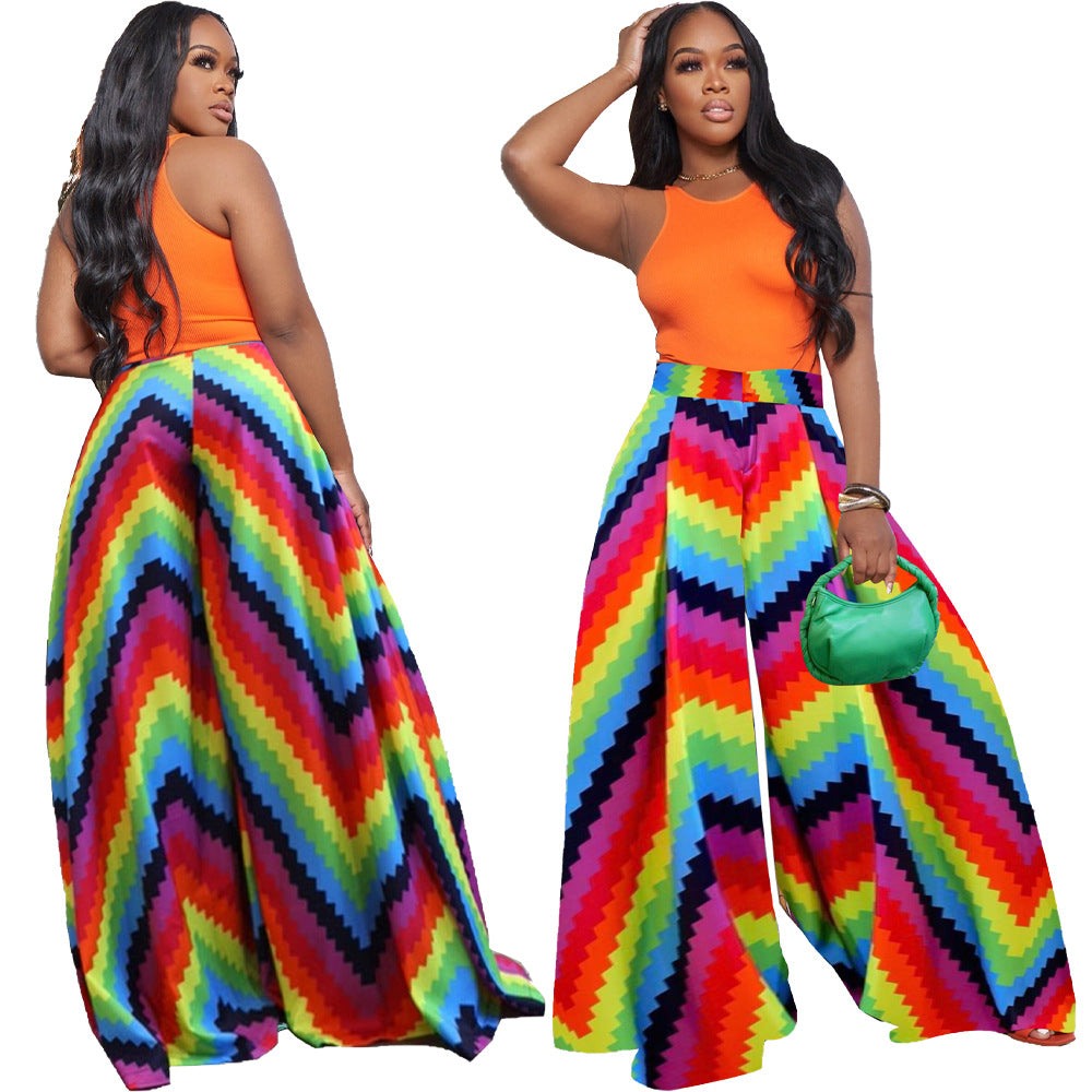 Creative Glamorous Innovative Women's Printed Trousers Clothing