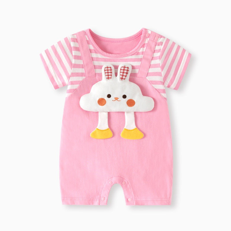 Jumpsuit Short Sleeve Pure Cotton Cartoon Jumpsuit, Climbing Suit