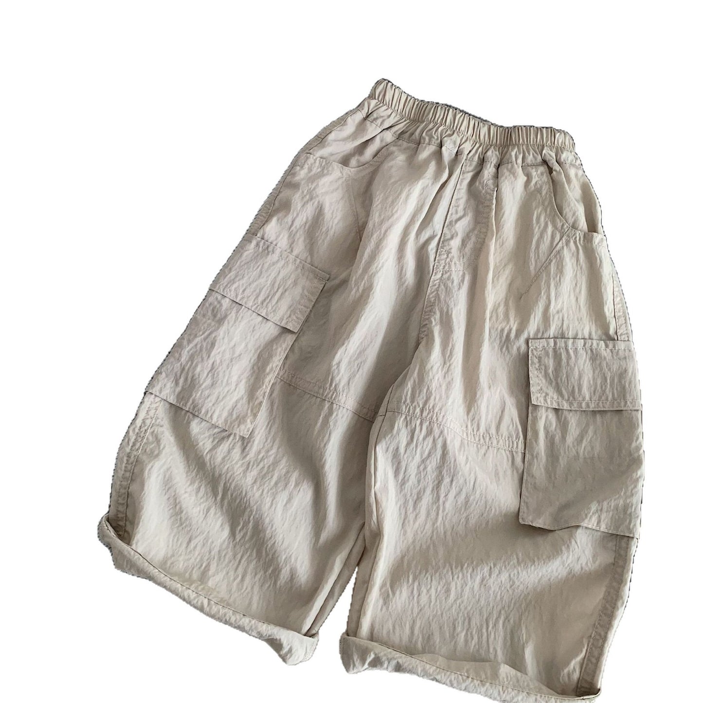 Children's Style Loose Cargo Solid Color Thin Children's Pants