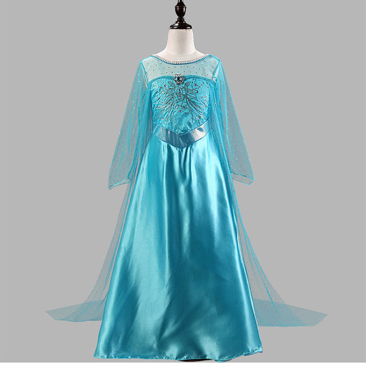 Shirt Frozen Princess Sequined Long Sleeve Children's Dress