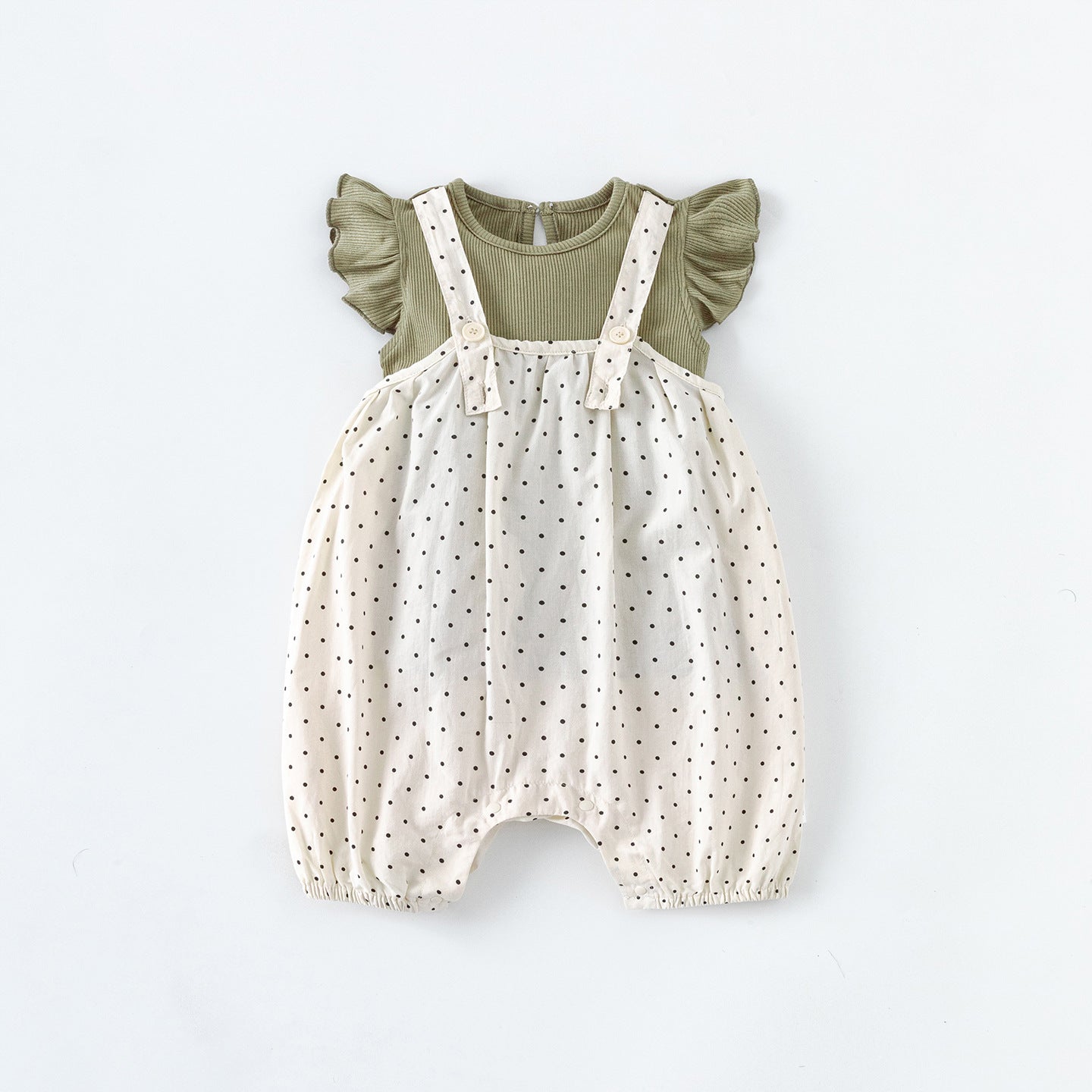 Children's Summer Jumpsuit For Fashionable Polka Dot Cute Infant Class Suspender Children's Suit