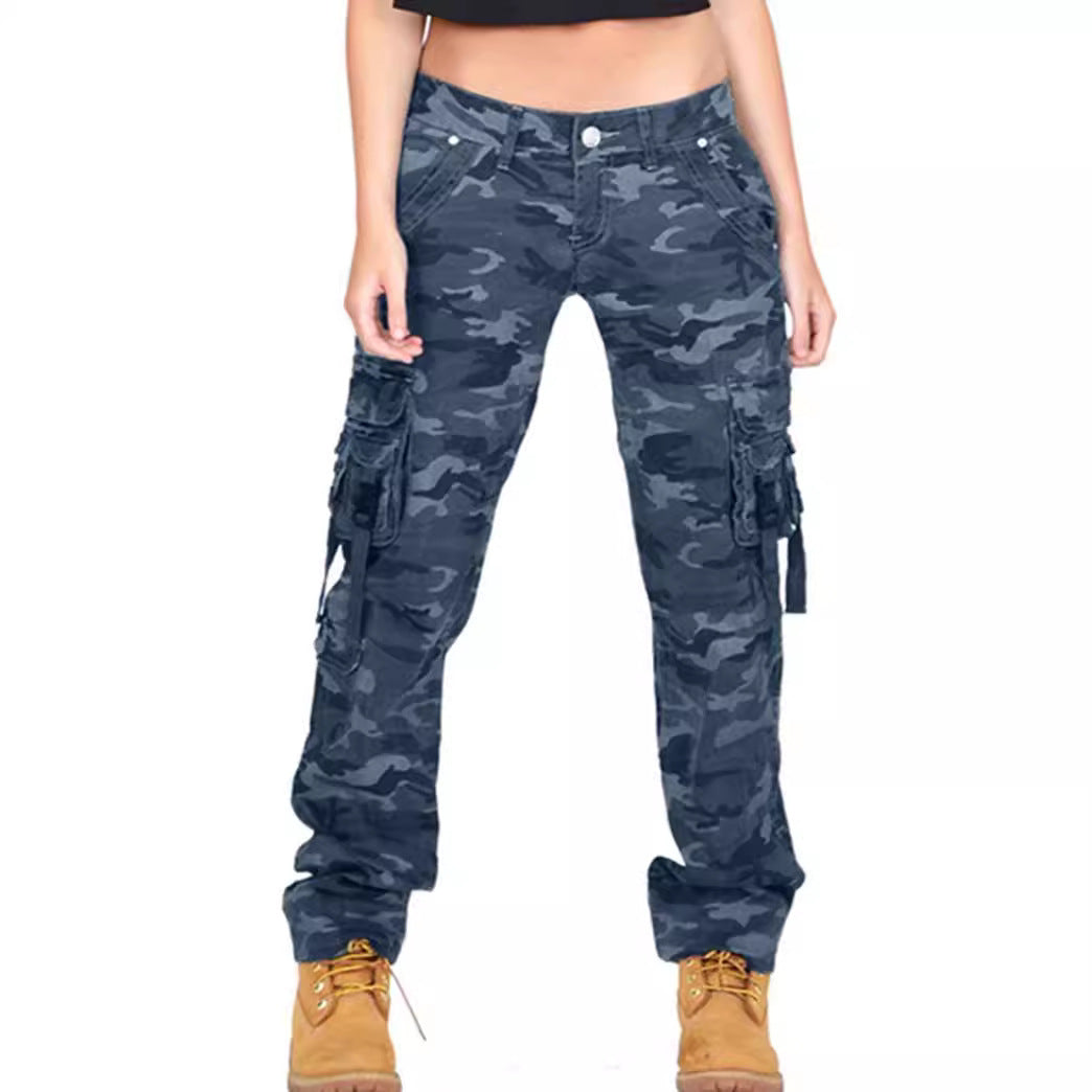Women's Camouflage Loose Outdoor Sports Overalls Pants