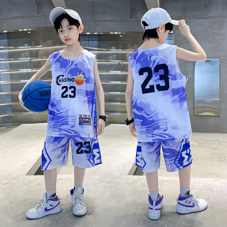 Summer Basketball Wear Vest Boyish Look Children's Suit