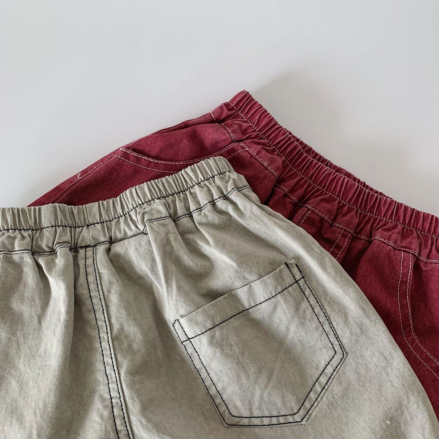 Children's Shorts Summer Korean Style Solid Color Faded Children's Pants