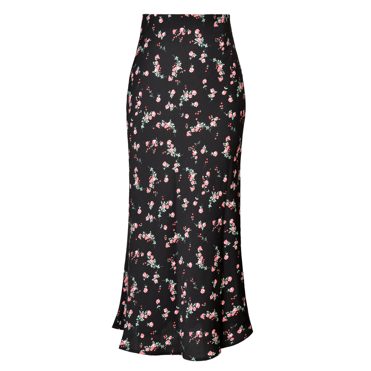 Women's Satin High Waist Elastic Quality Split Skirt