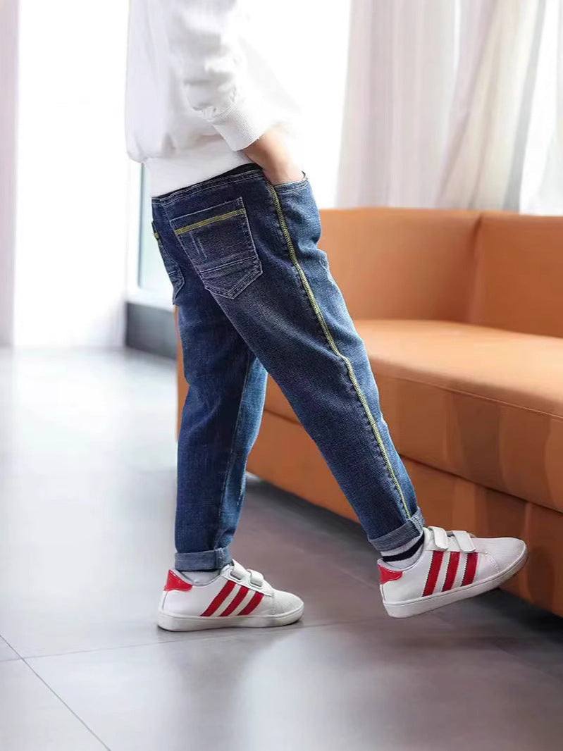 Children's Jeans Trendy Daddy Blue Clothing Crawler Outer Wear Trousers Loose Children's Pants