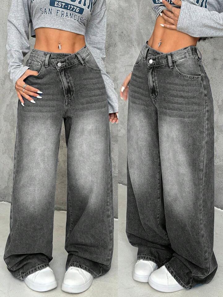 Women's American Style Casual Loose Washed-out For Women's Jeans