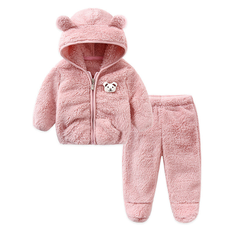 Women's & Men's Spring Home Sets Veet Coral Fleece Children's Suit