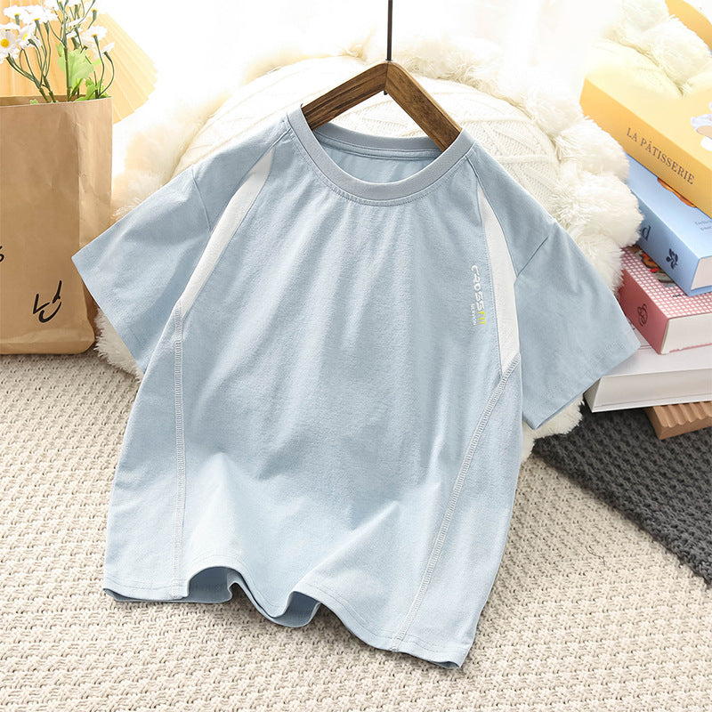 Children's Sports Short-sleeved Summer Clothing Half Sleeve Round Neck Children's T-shirt