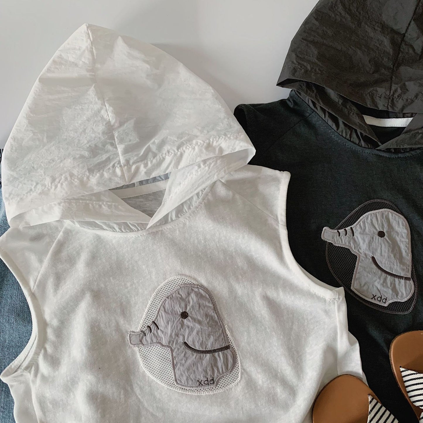 Children's For Boy Summer Korean Style Hoodie Vest Western Class Clothing Children's T-shirt