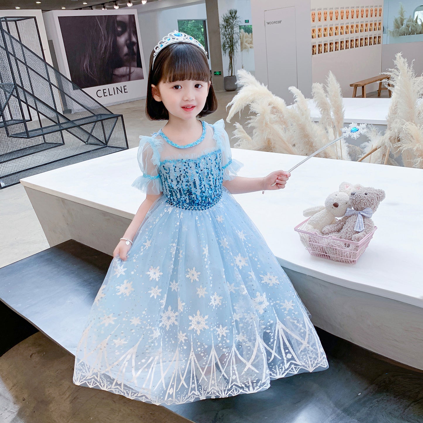 Summer Elsa 2 Princess Frozen Short Children's Dress
