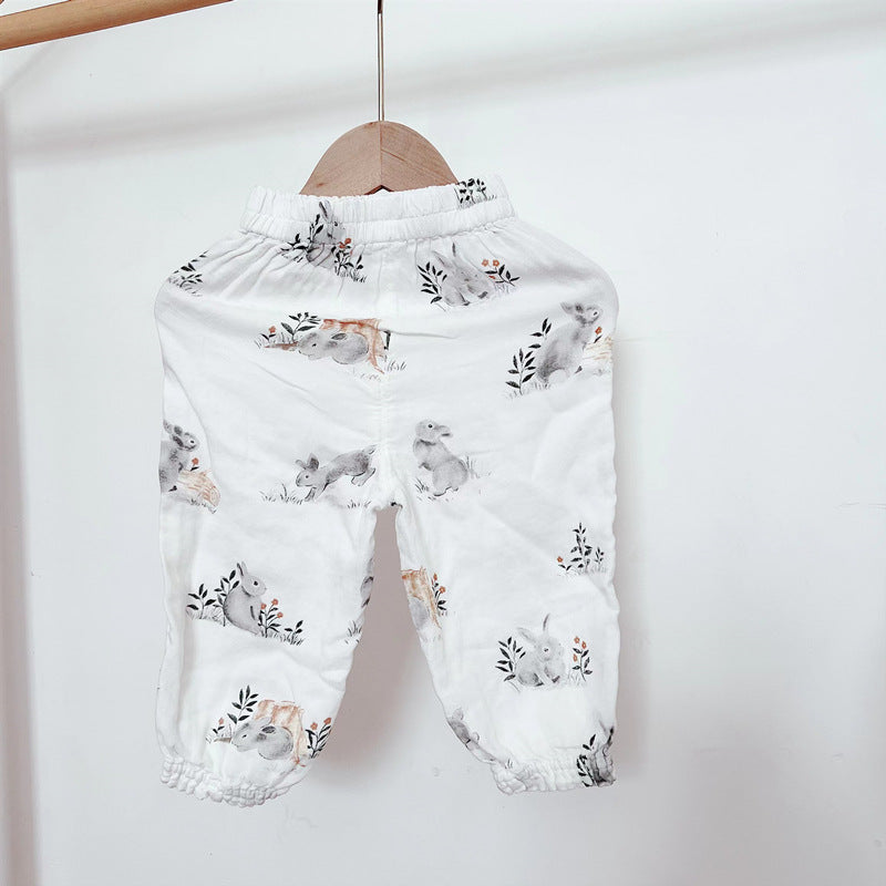 Thin Bamboo Cotton Outerwear Pajama Infant Breathable Children's Pants