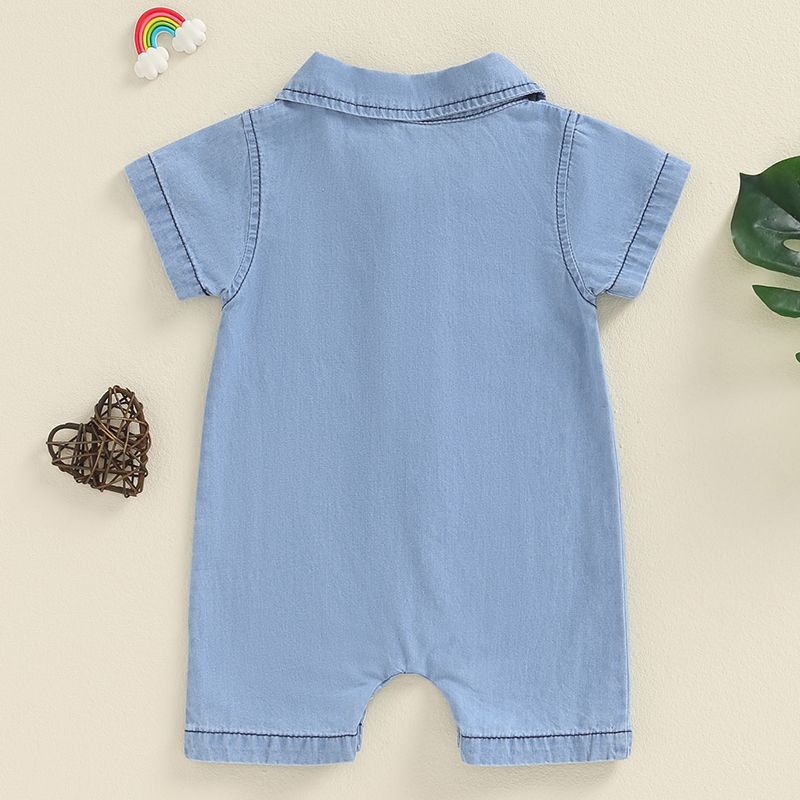 Clothes For Babies Summer Boys Denim Jumpsuit Infant Super Cute Jumpsuit, Climbing Suit